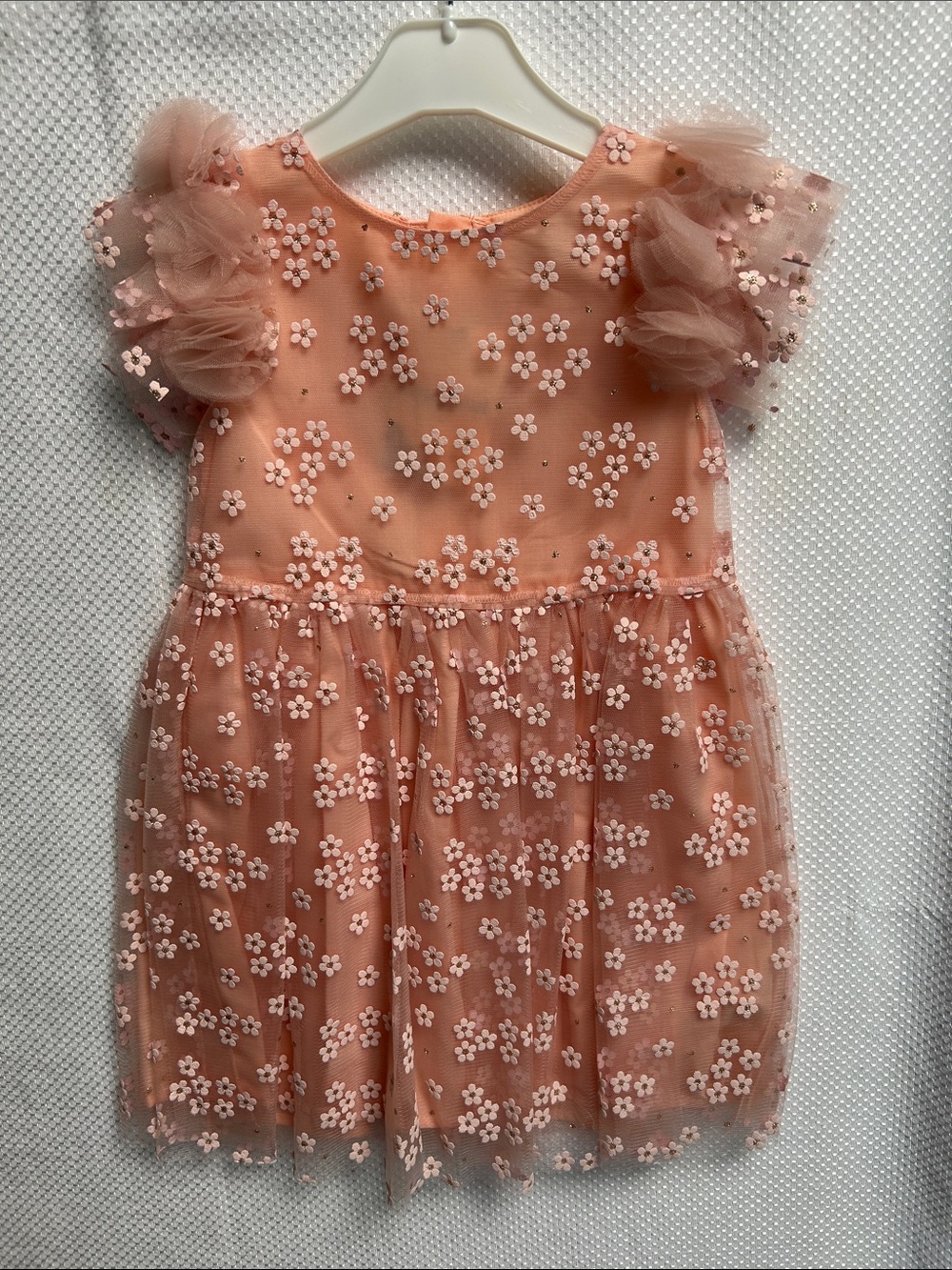 Mayoral Peachy Pink Floral Tulle Party Dress
NWT. Fully lined.